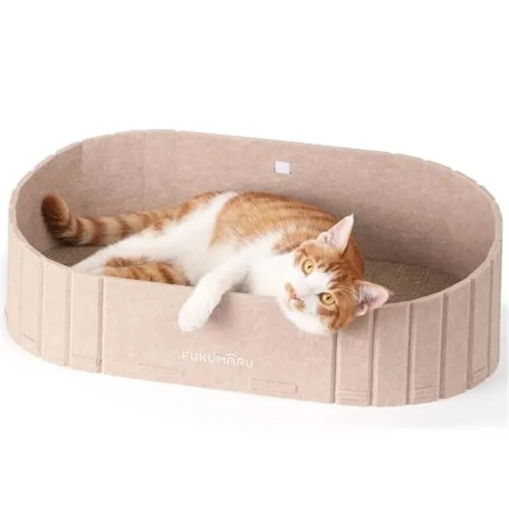 cat scratcher bed sofa shape cardboard scratching pad reversible cat lounge